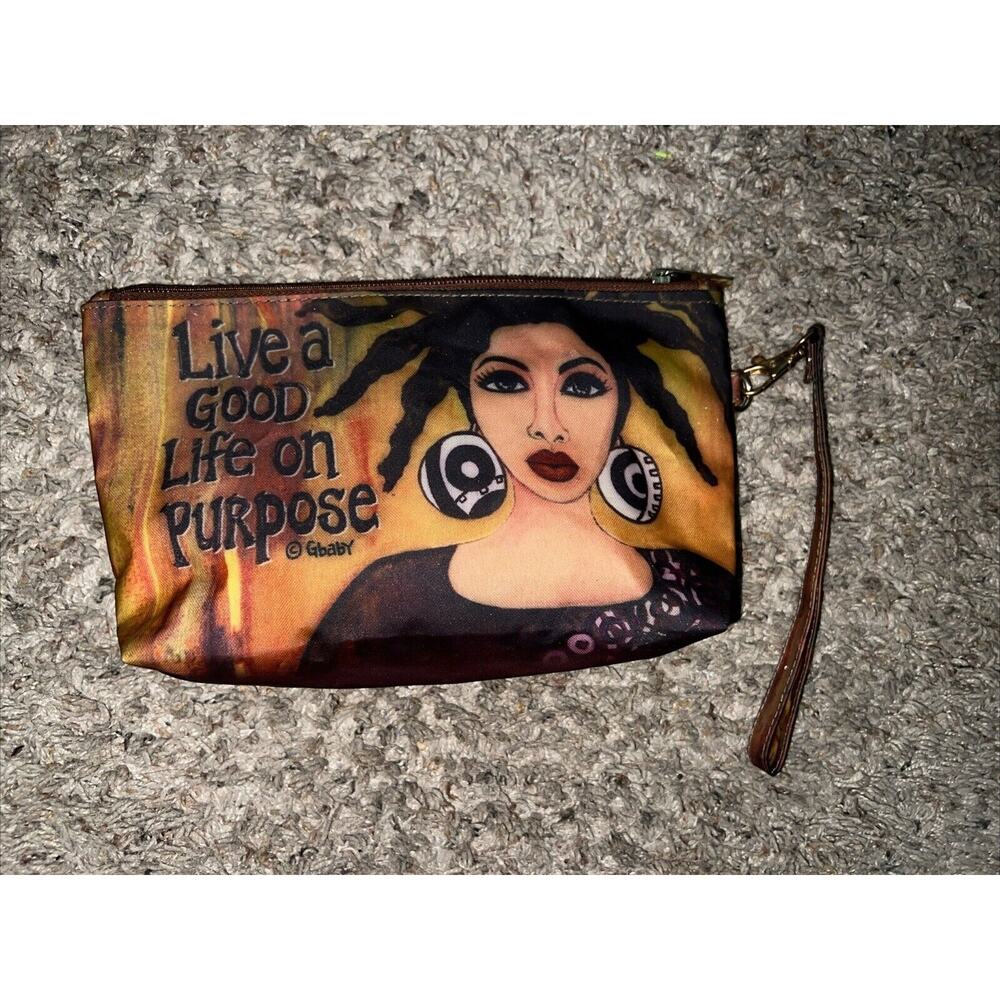 Live A Good‎ Life On Purpose Cosmetic Pouch - Art by Sylvia "Gbaby" Cohen